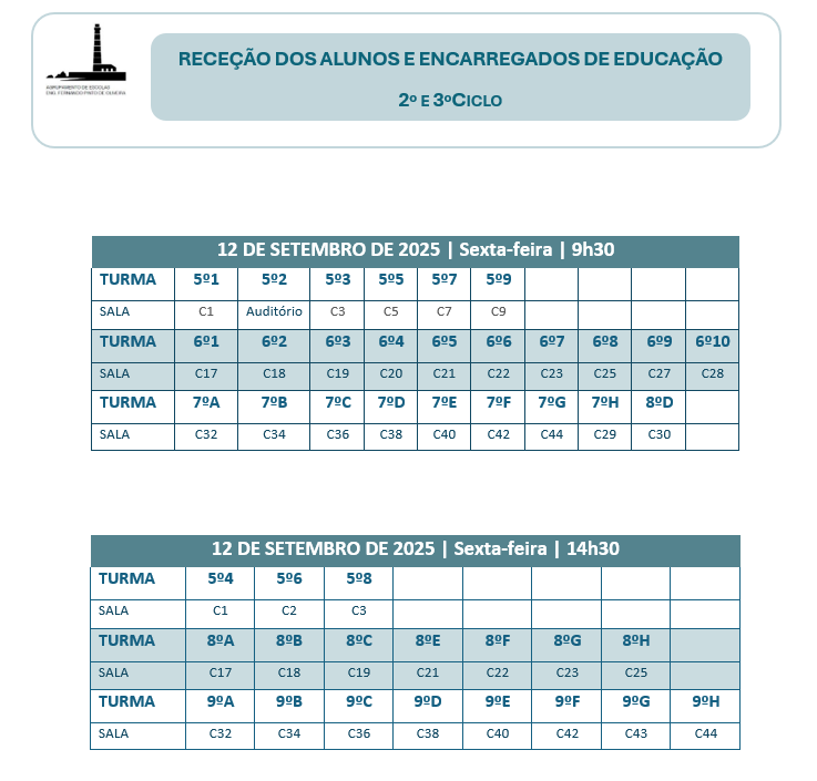 Receção aos alunos e EE